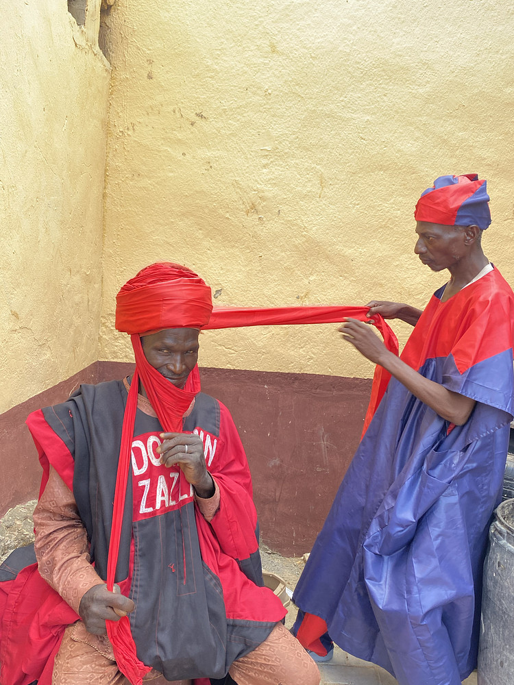 Rawani wrapping process
