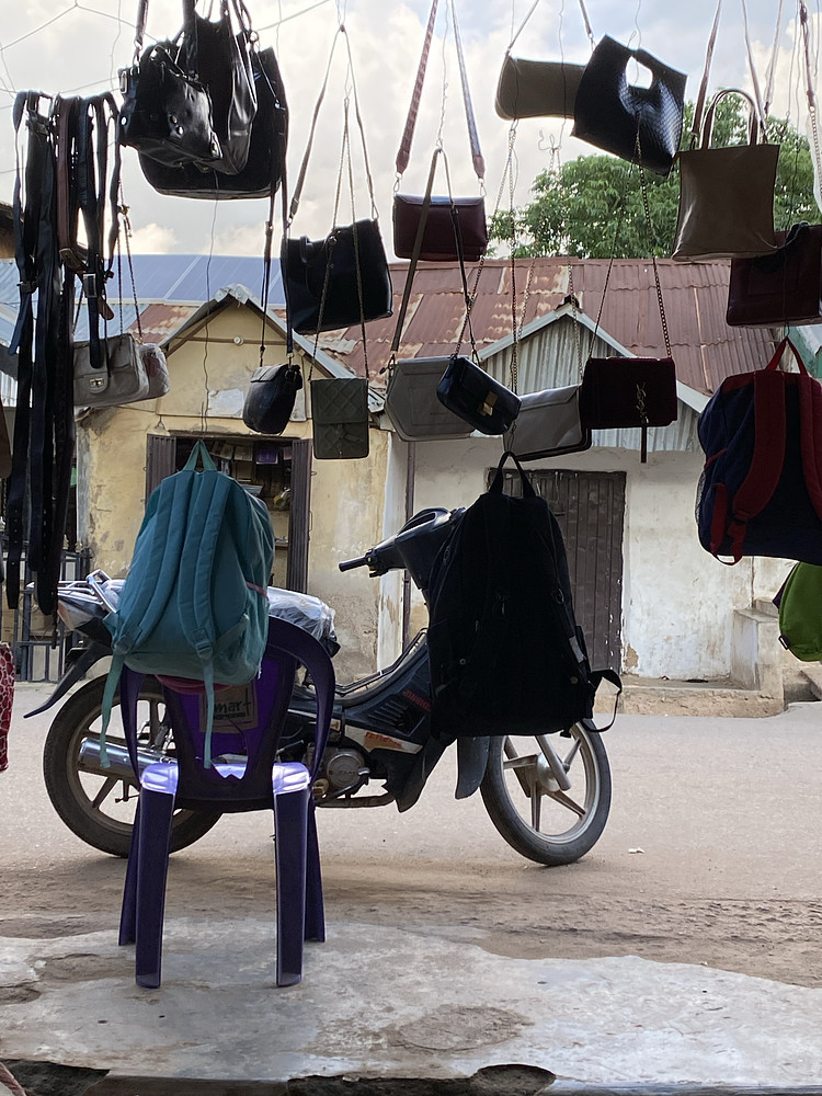 Untitled: a bag seller stall in zaria